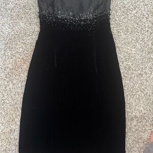 Ann Taylor Black Beaded Midi Dress